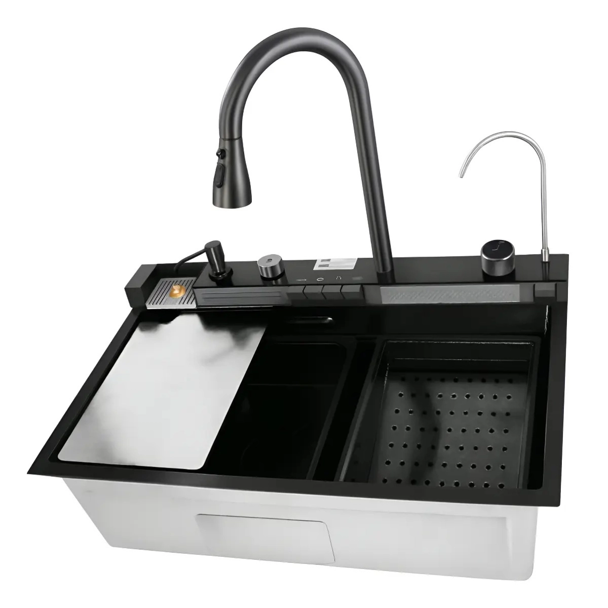 CUBA PARA COZINHA GOURMET PRETA AUTOMÁTICA MULTIFUNCIONAL LED DIGITAL