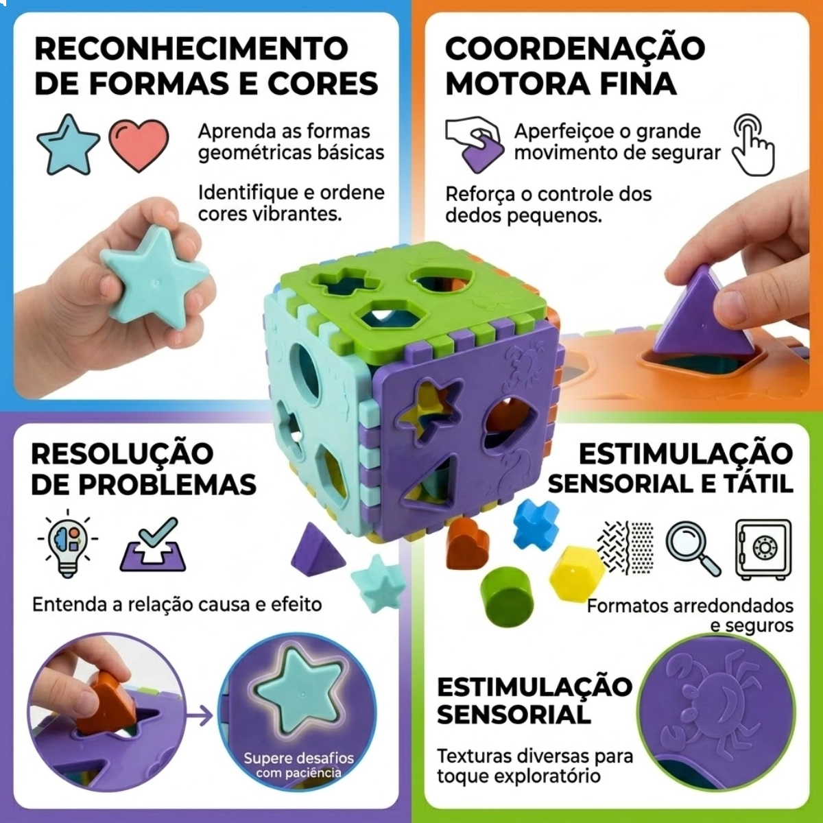 CUBO EDUCATIVO DE ENCAIXAR FORMAS EDUCA MAIS KENDY BEBE CUBO EDUCATIVO DE ENCAIXAR FORMAS EDUCA MAIS KENDY BEBE