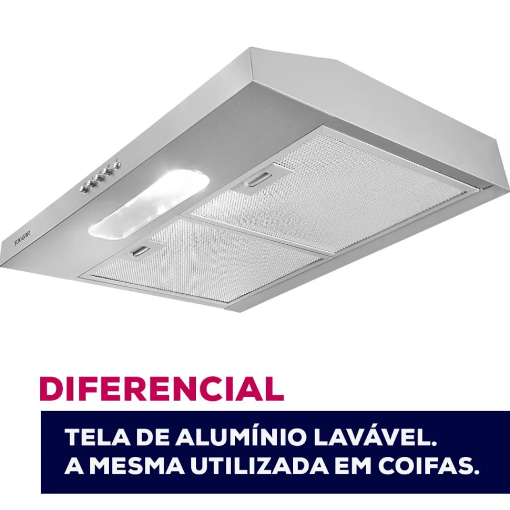 Depurador de Ar Suggar 60cm Slim 3 Vel. Dps161ix Inox 127v