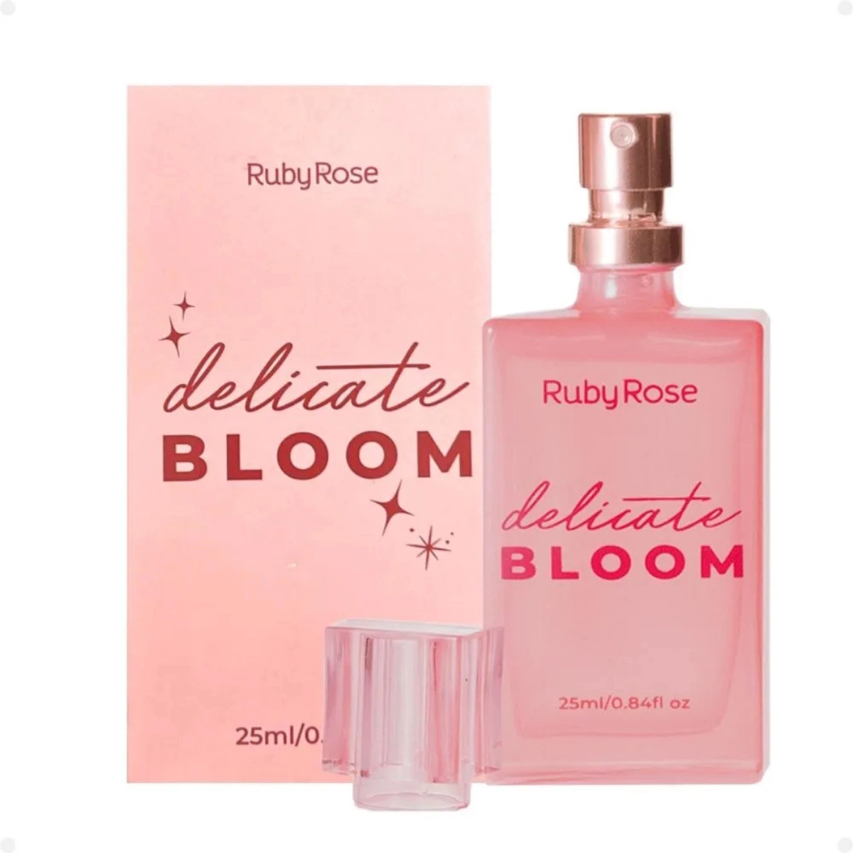 DESODORANTE COLÔNIA DELICATE BLOOM RUBY ROSE 25ML FLORAL FRUTADO 
