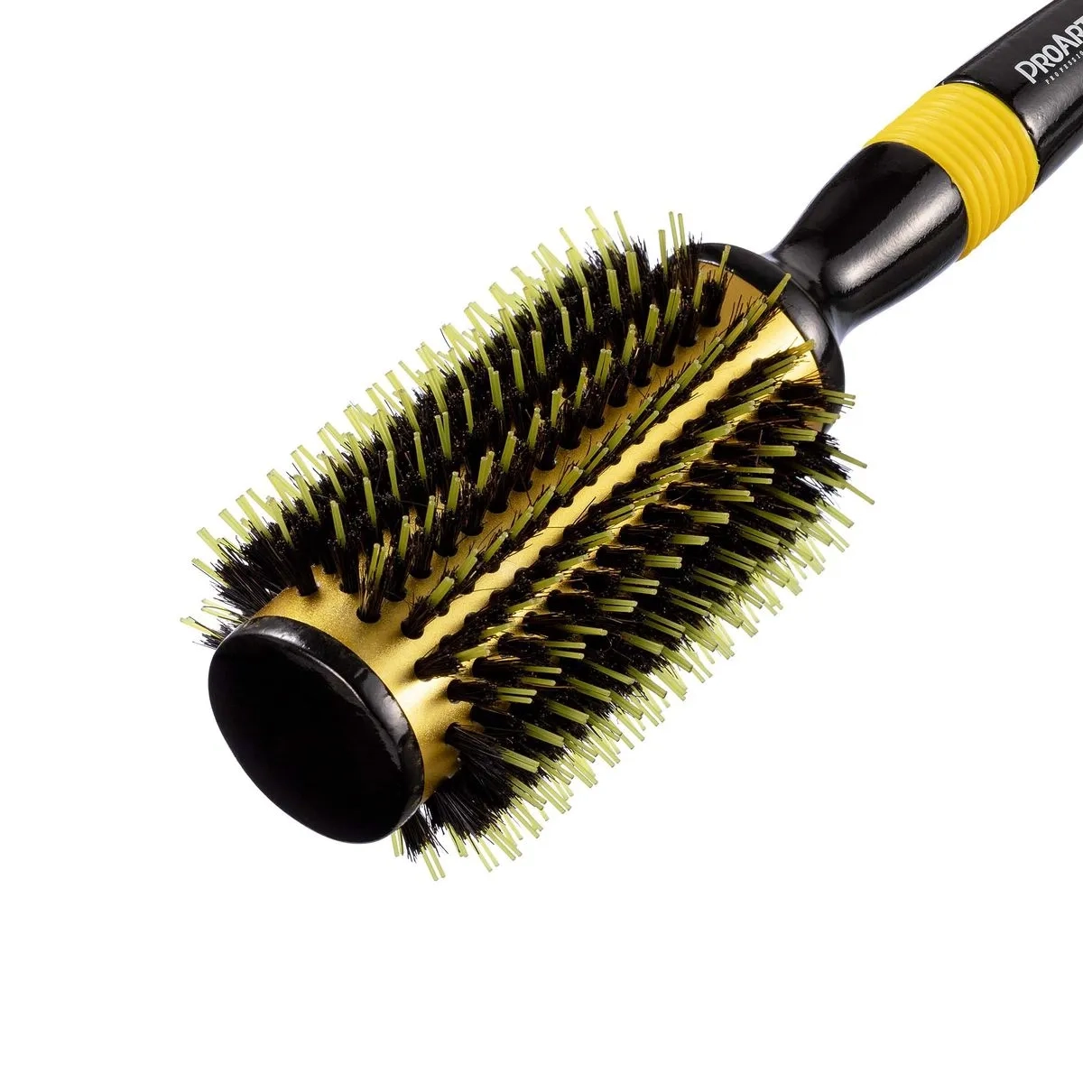 ESCOVA DE CABELO METALICA PRO AMARELA 38MM TÉRMICA CERDAS DUPLAS