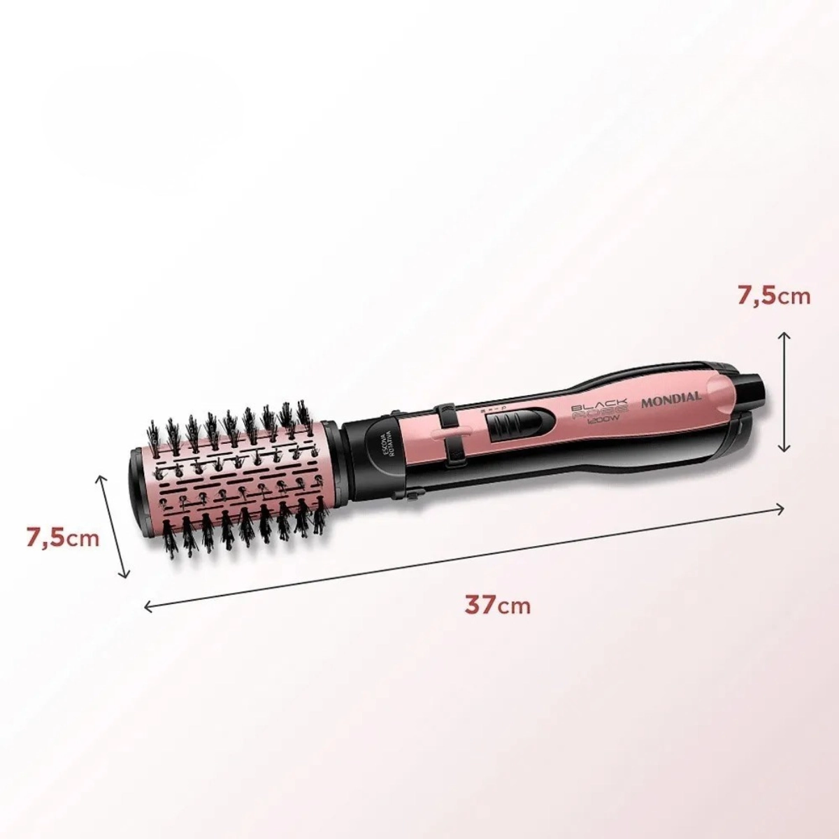 ESCOVA DE CABELO ROTATIVA MONDIAL 1200W BLACK ROSE 127V ESCOVA DE CABELO ROTATIVA MONDIAL 1200W BLACK ROSE 127V