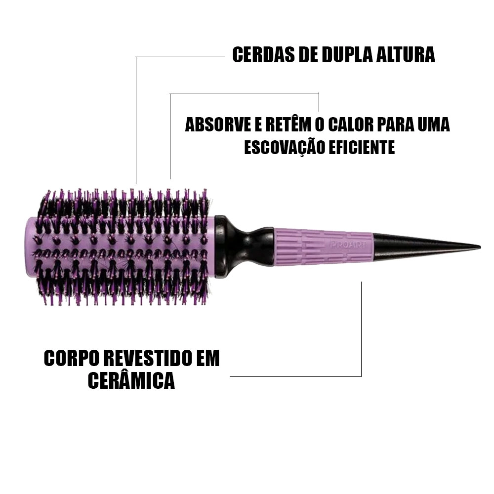Escova Profissional Cerâmica Proart 33mm Lavanda