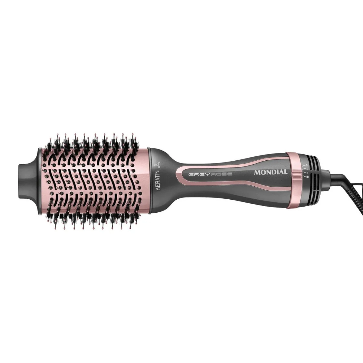ESCOVA SECADORA E ALISADORA MONDIAL GRAFITE COM ROSE ES-11-BI 1200W