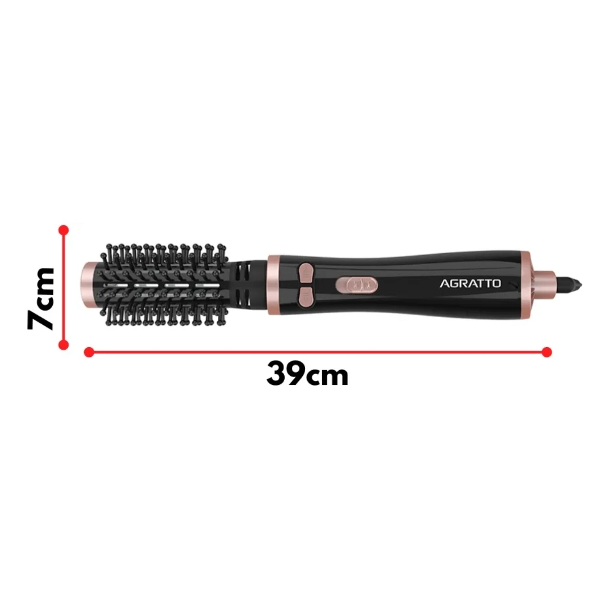 ESCOVA SECADORA ROTATIVA 6 EM 1 BIVOLT SELETIVO 1100/1200W AGRATTO 