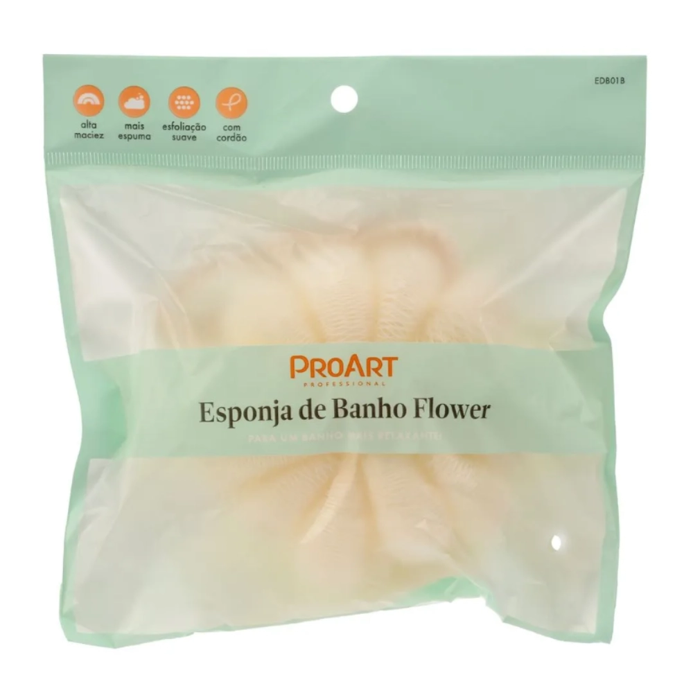 Esponja de Banho Bucha Branca Flower - Proart