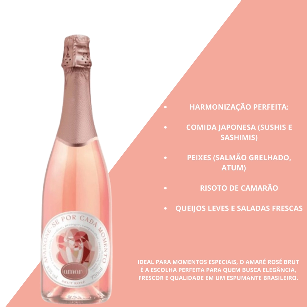 Espumante Rosé Brut Amaré 750ml - 100% Pinot Noir de Lagoa Grande/PE
