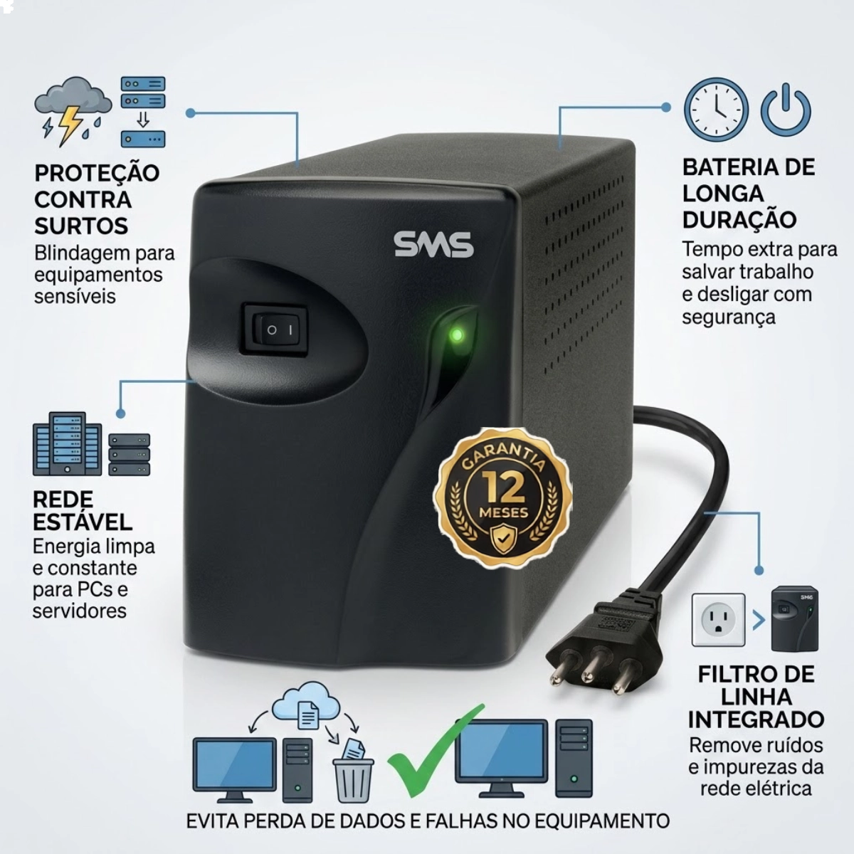 ESTABILIZADOR SMS PROGRESSIVE III 600VA BIVOLT AUTOMÁTICO ESTABILIZADOR SMS PROGRESSIVE III 600VA BIVOLT AUTOMÁTICO