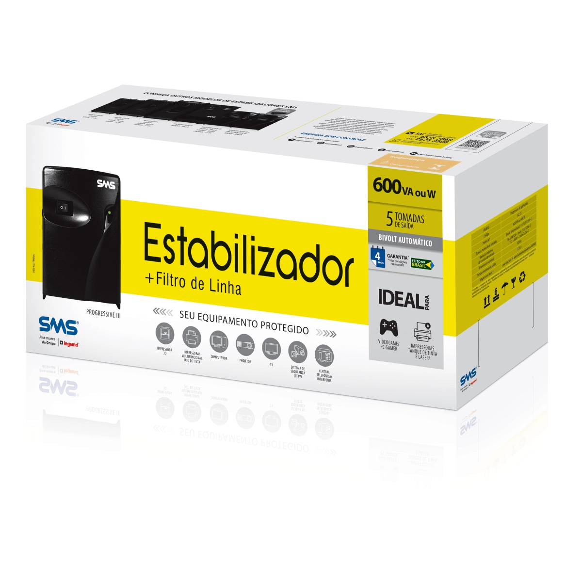 ESTABILIZADOR SMS PROGRESSIVE III 600VA BIVOLT AUTOMÁTICO ESTABILIZADOR SMS PROGRESSIVE III 600VA BIVOLT AUTOMÁTICO