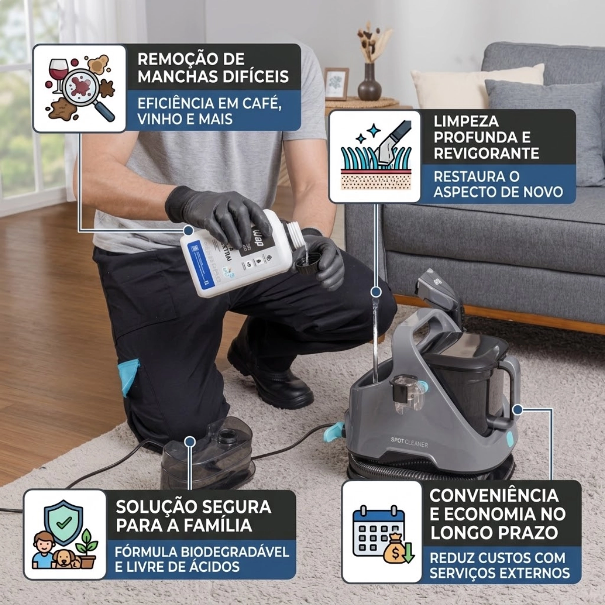 EXTRATORA E HIGIENIZADORA PORTÁTIL WAP 1600W CLEANER W2 127V EXTRATORA E HIGIENIZADORA PORTÁTIL WAP 1600W CLEANER W2 127V