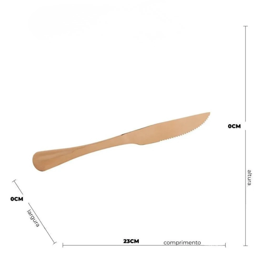 FAQUEIRO 24 PEÇAS EM AÇO INOX POSITANO ROSÊ - LYOR