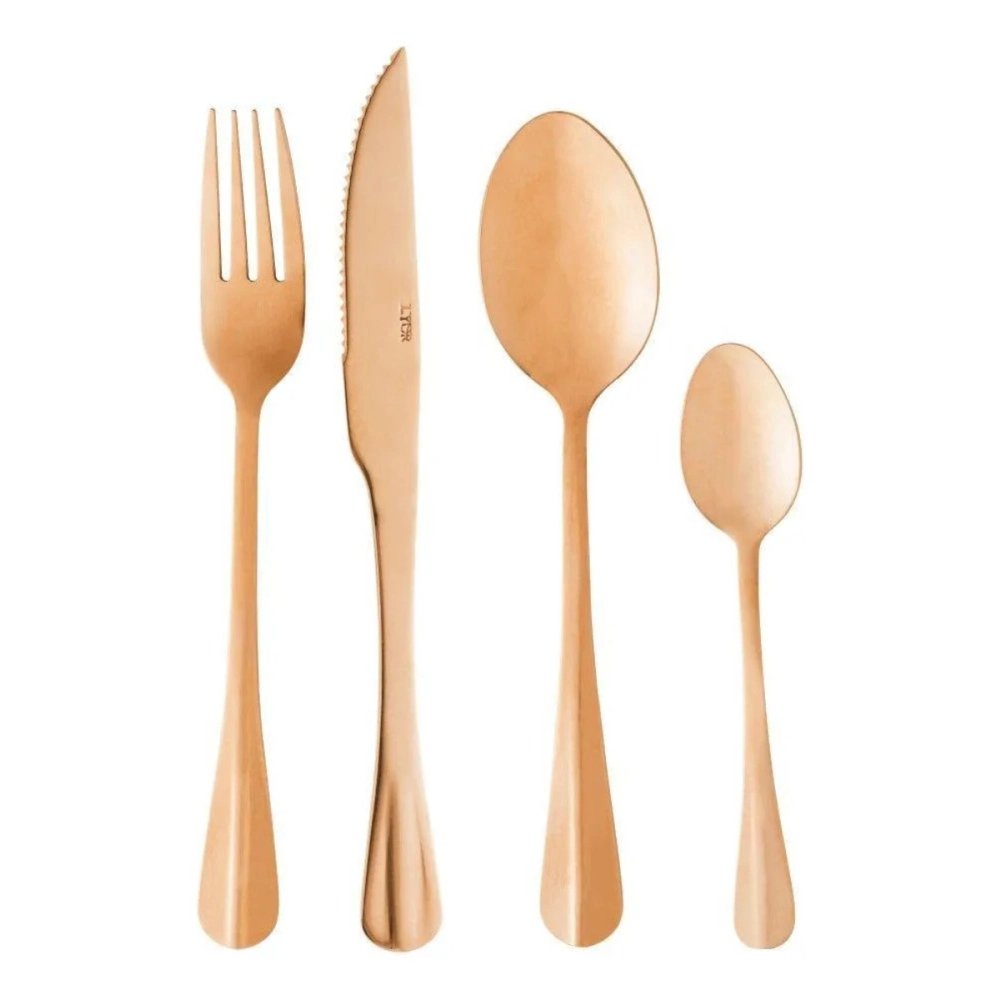 FAQUEIRO 24 PEÇAS EM AÇO INOX POSITANO ROSÊ - LYOR