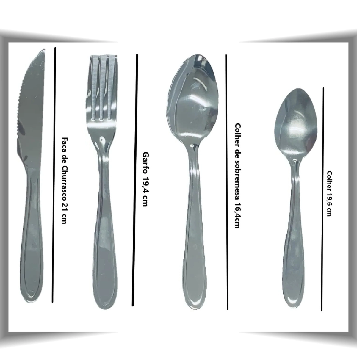 FAQUEIRO INOX LAGOA 24 PEÇAS SERVE ATE 6 PESSOAS TUUT 