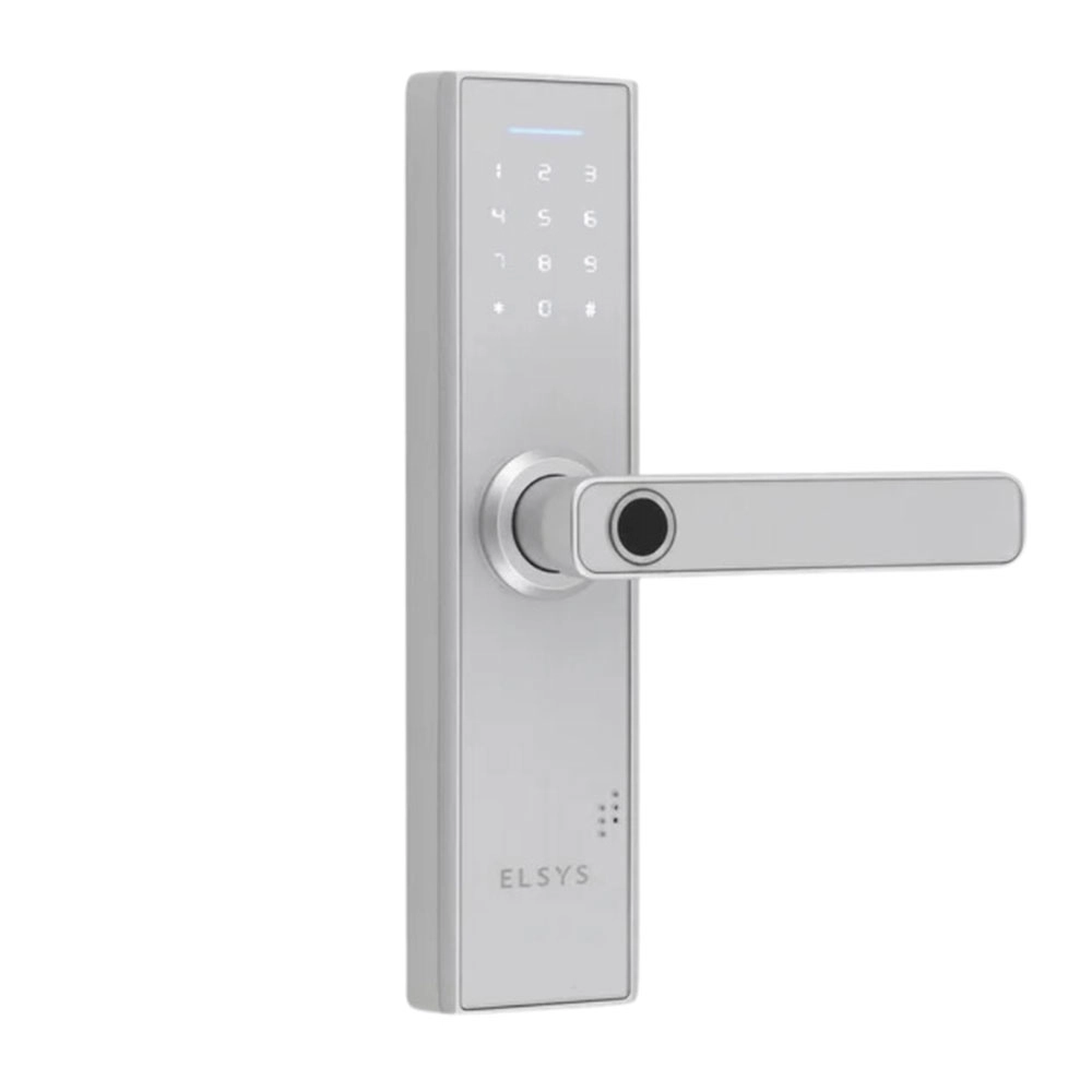 Fechadura Digital de Embutir com Biometria e Senha Numérica Elsys Prata