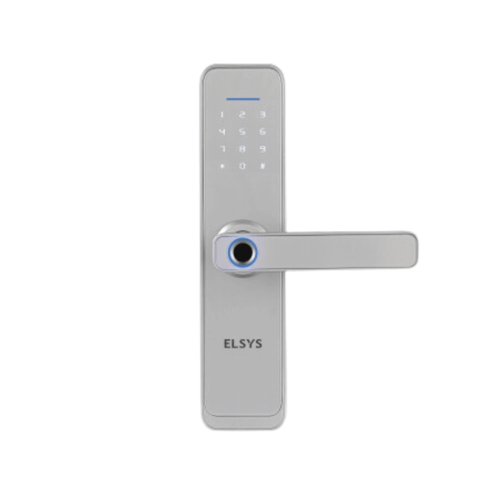 FECHADURA DIGITAL DE EMBUTIR COM WI-FI BIOMETRIA E SENHA NUMÉRICA ELSYS PRATA 