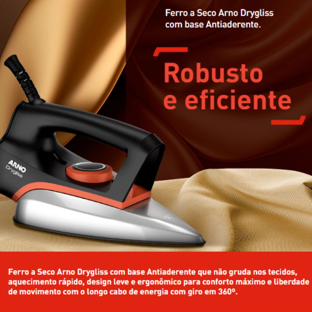 Ferro Arno a Seco Antiaderente 1200w Drygliss - Fs / 110 Volts Ferro Arno a Seco Antiaderente 1200w Drygliss - Fs / 110 Volts
