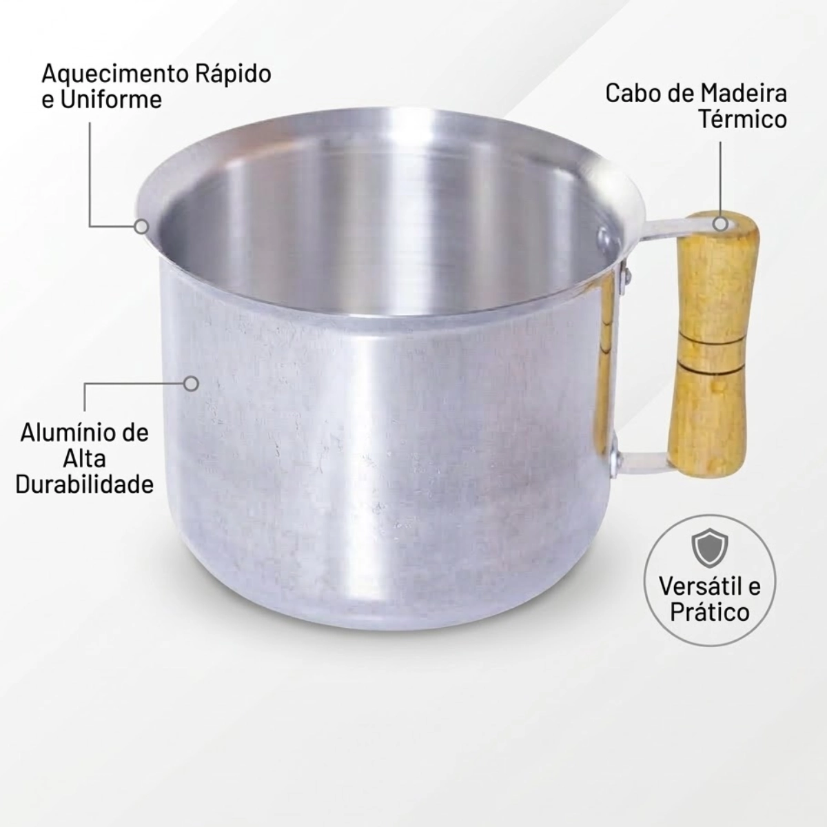 FERVEDOR CANECÃO ALUMÍNIO EXTRA CABO MADEIRA ALOESTE 2,3L