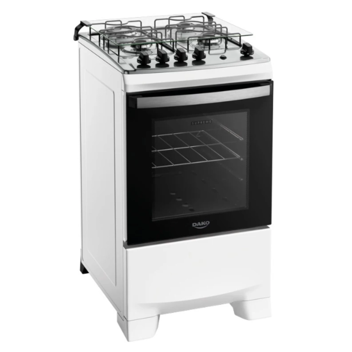 Fogão 4 Bocas Branco com Mesa Inox Dako Supreme
