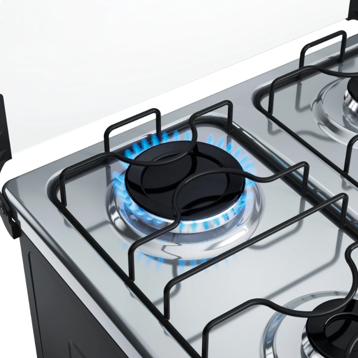 Fogão 4 Bocas Branco com Mesa Inox Dako Supreme