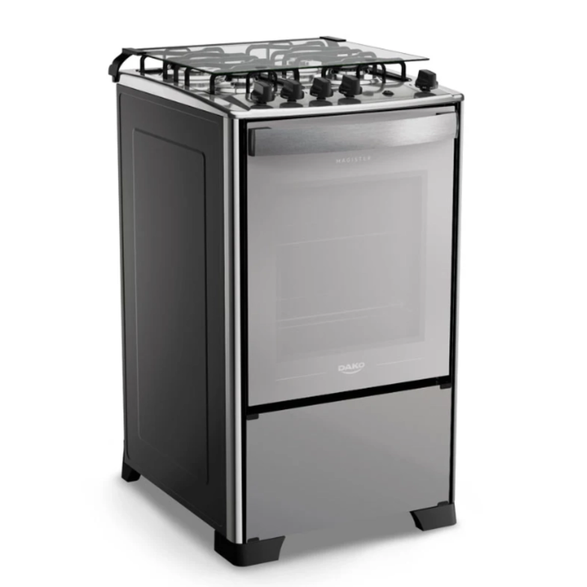 Fogão 4 Bocas Espelhado com Mesa Inox Dako Magister Inox Style Bivolt