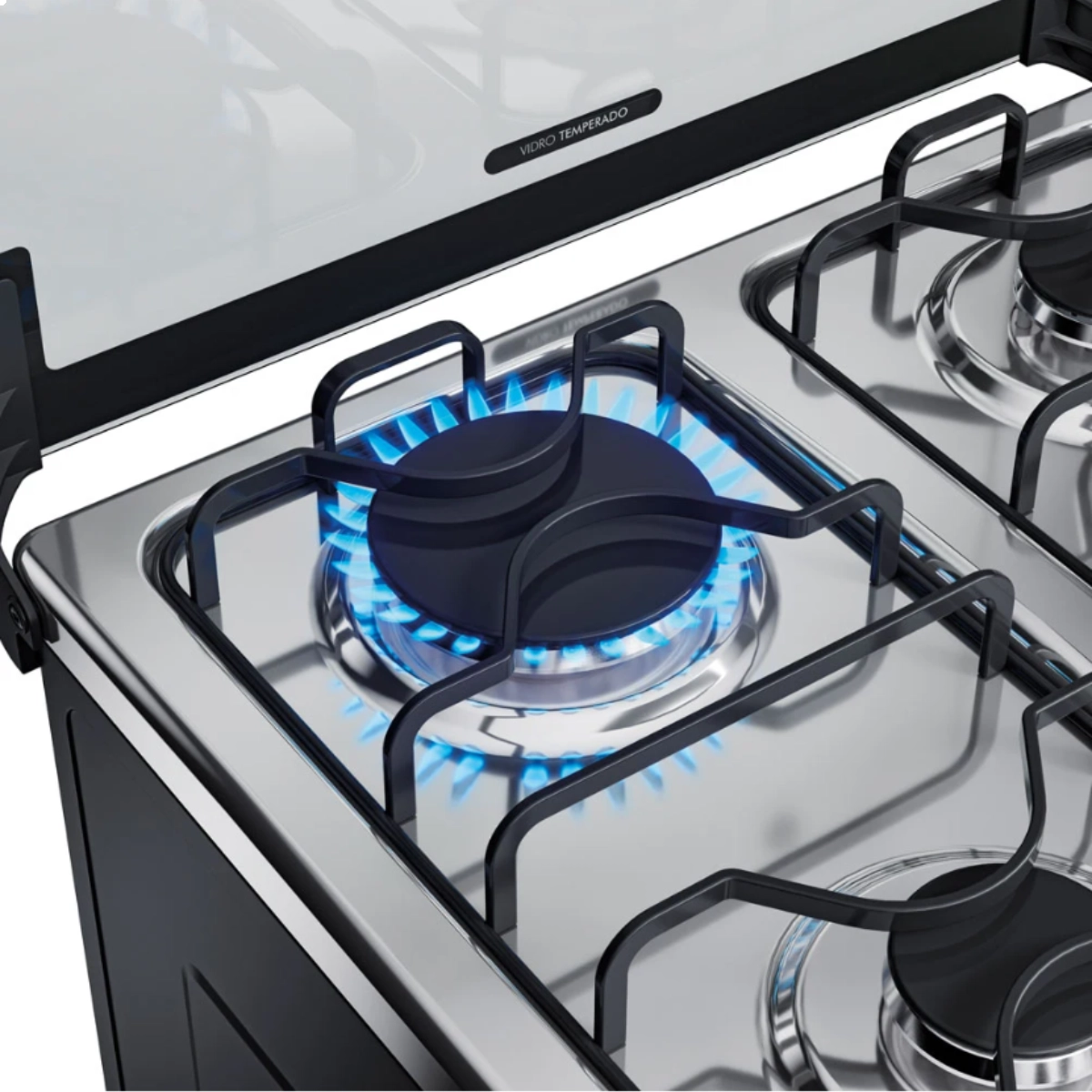 Fogão 4 Bocas Espelhado com Mesa Inox Dako Magister Inox Style Bivolt