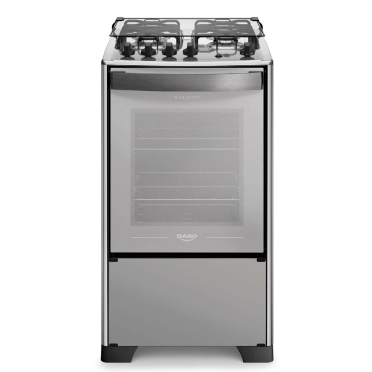 Fogão 4 Bocas Espelhado com Mesa Inox Dako Magister Inox Style Bivolt