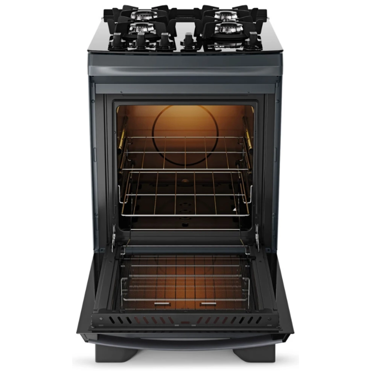 Fogão 4 Bocas Titanium Dako Com Timer Painel Touch e Mesa de Vidro