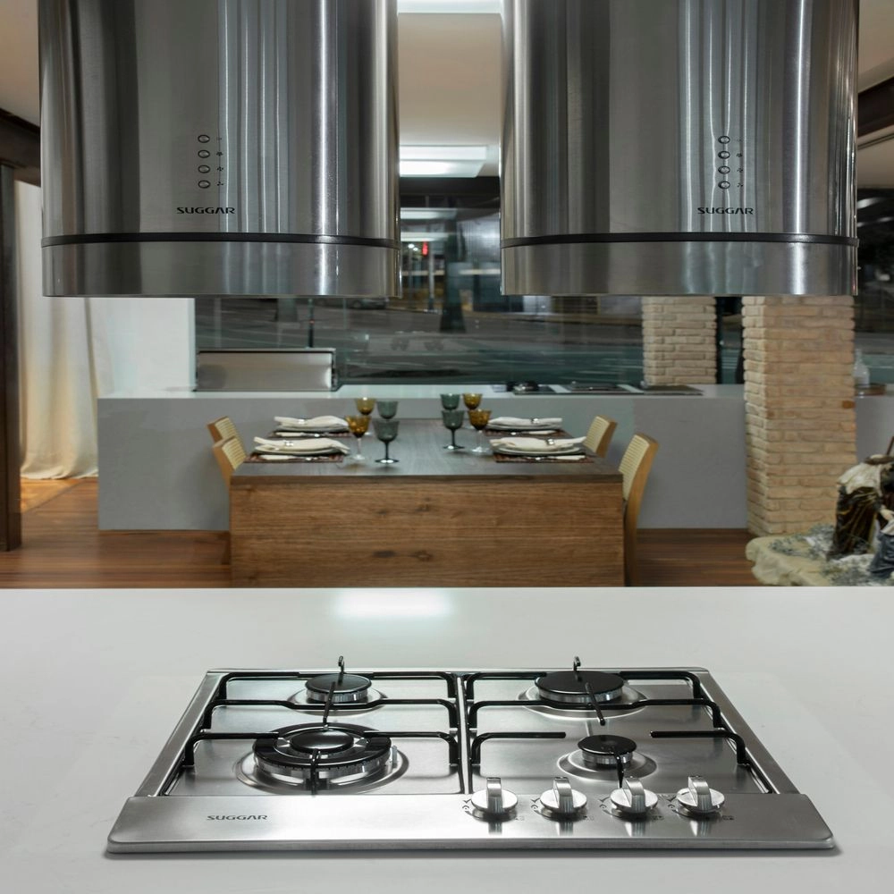 FOGÃO COOKTOP A GÁS 4 BOCAS INOX TRIPLA-CHAMA SUGGAR FG4134IX BIVOLT
