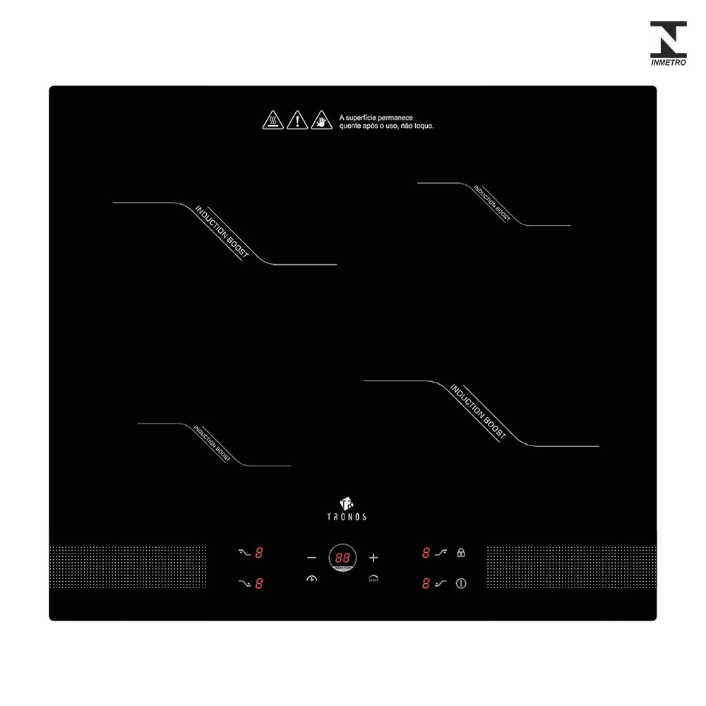 Fogão Cooktop por Indução de 4 Bocas 220v - Moderno, Elegante e Prático, com Recursos Avançados