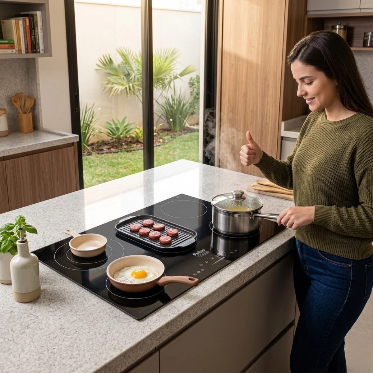 FOGÃO COOKTOP VITROCERÂMICO PHILCO 5 BOCAS TOUCH 220V