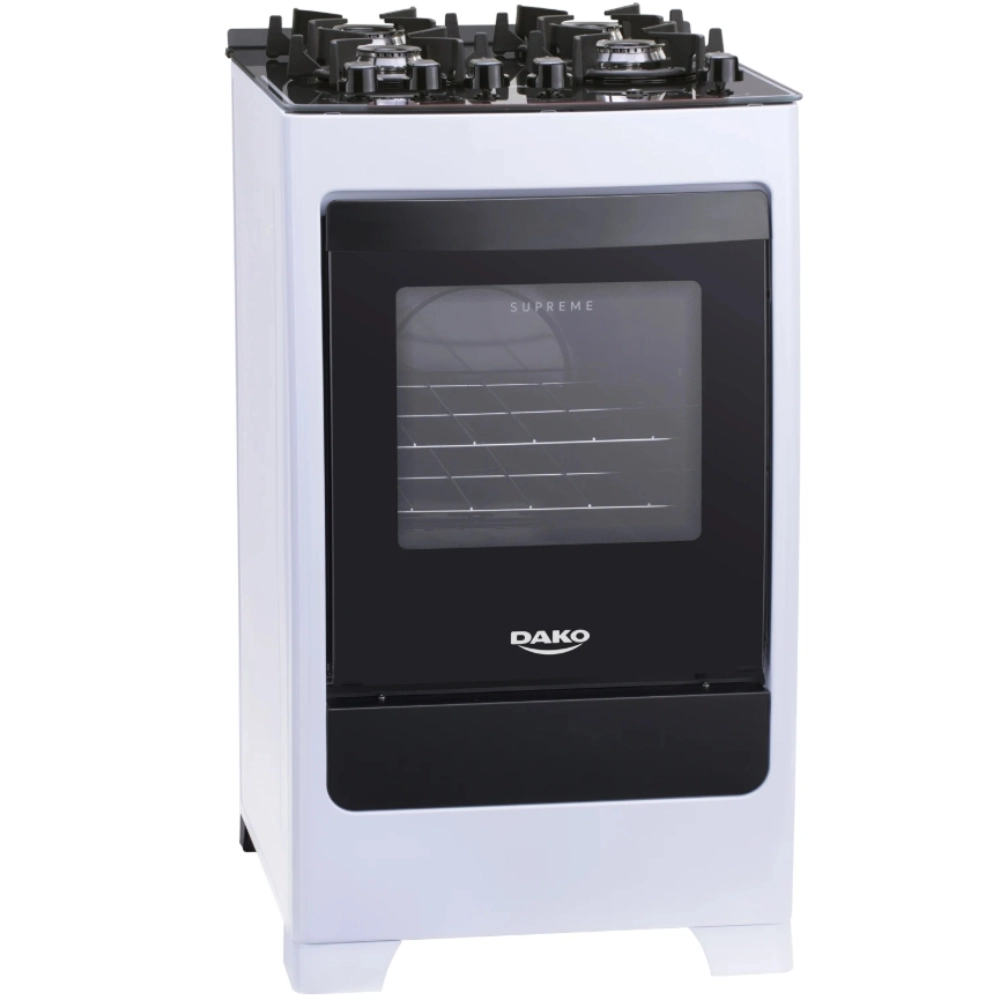 Fogão Dako Supreme Glass Branco 4 Bocas Com Mesa De Vidro 110V/220V