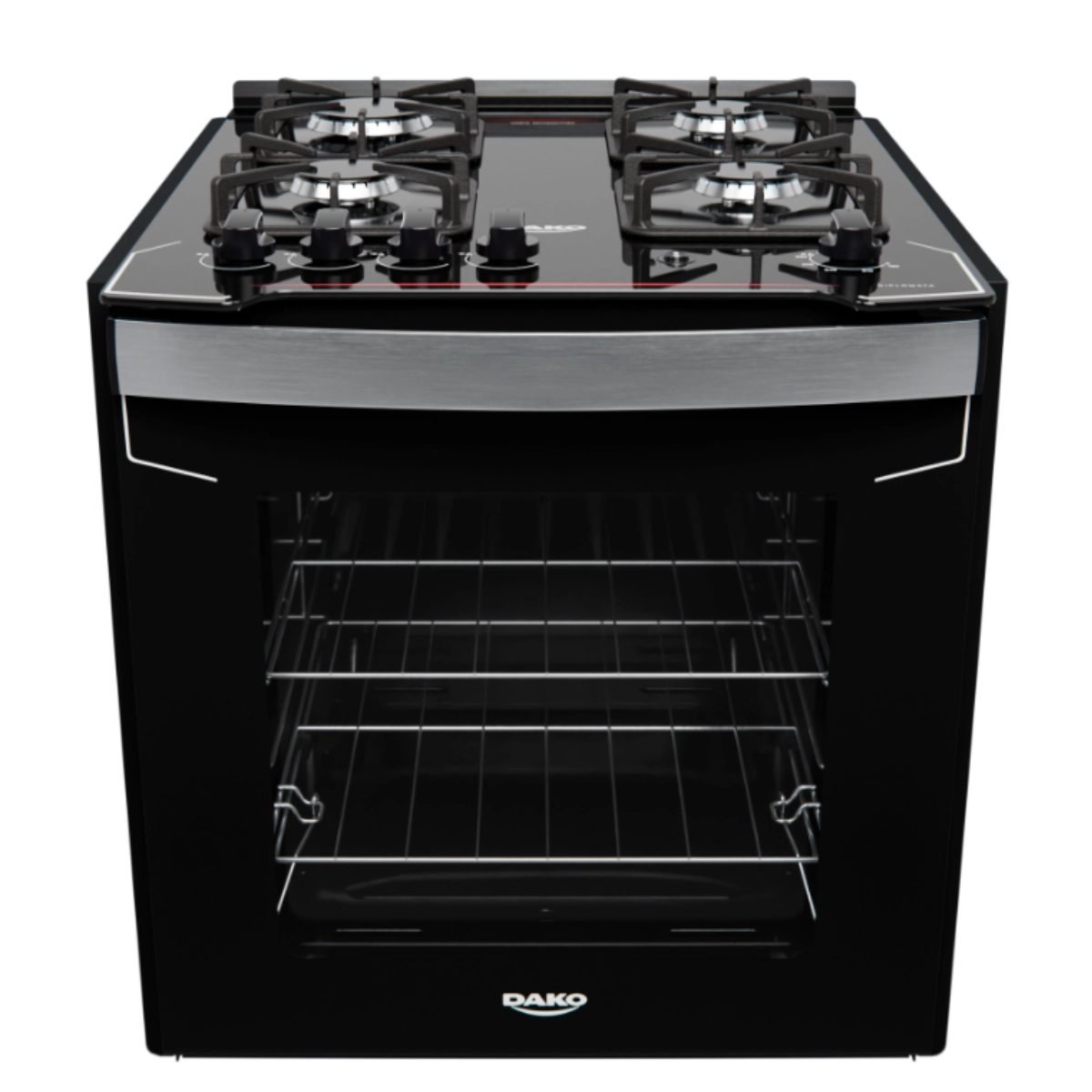 Fogão de Embutir 4 Bocas Preto Dako Diplomata Elegância para Cozinhas Planejadas