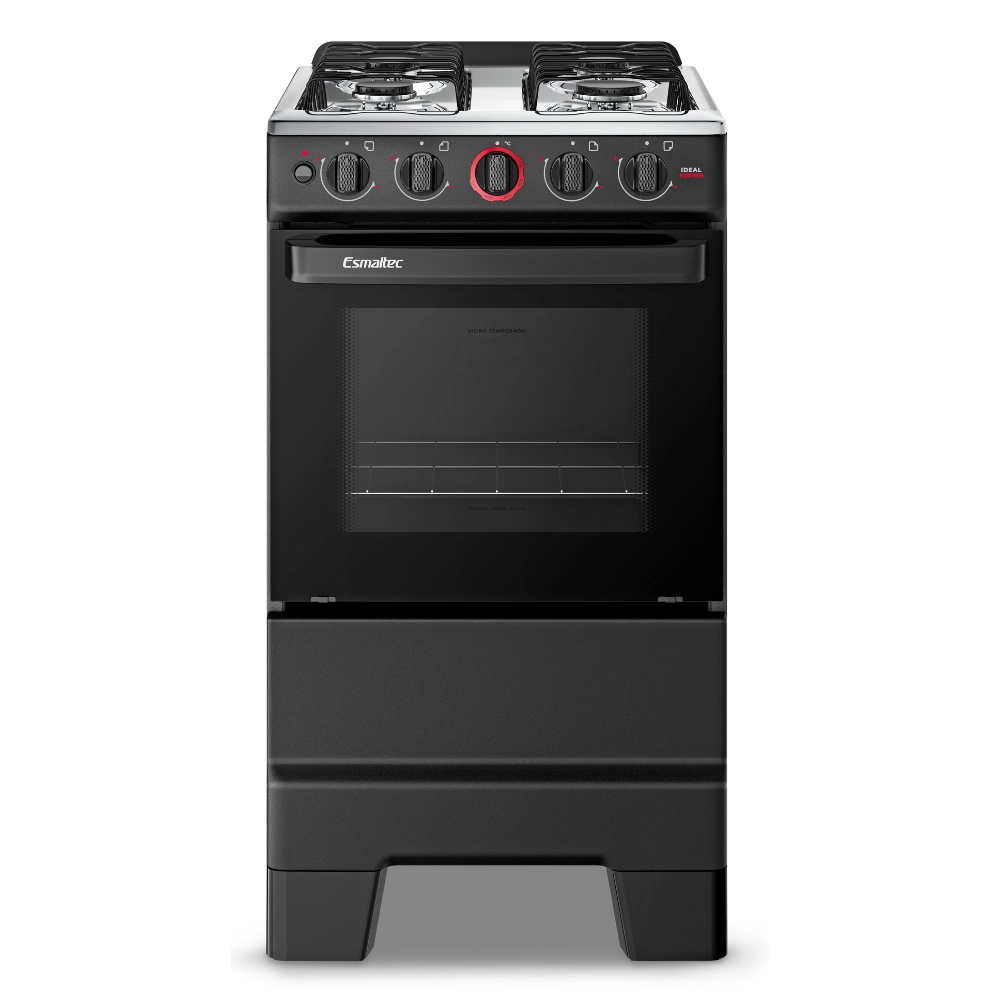 Fogão Esmaltec Ideal Super 4 Bocas Automático F4IAP Preto