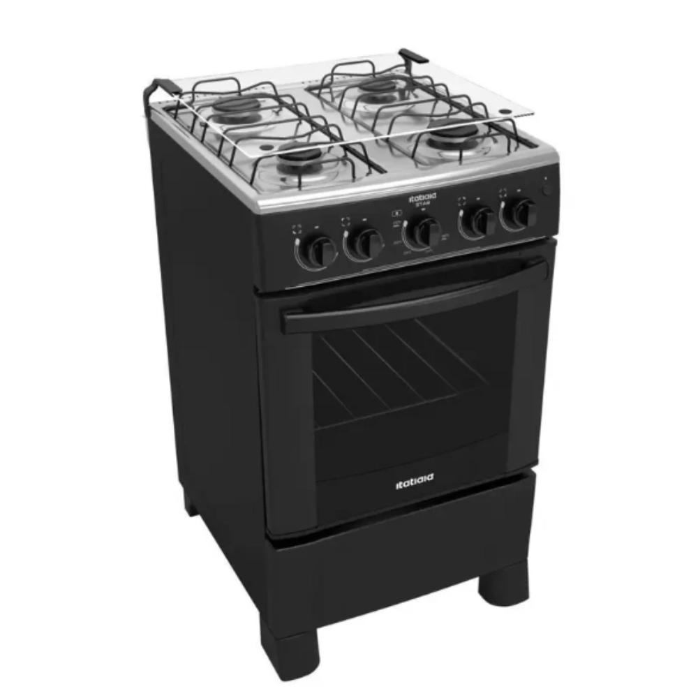 Fogão Itatiaia Star ng 4 Bocas Preto Bivolt 