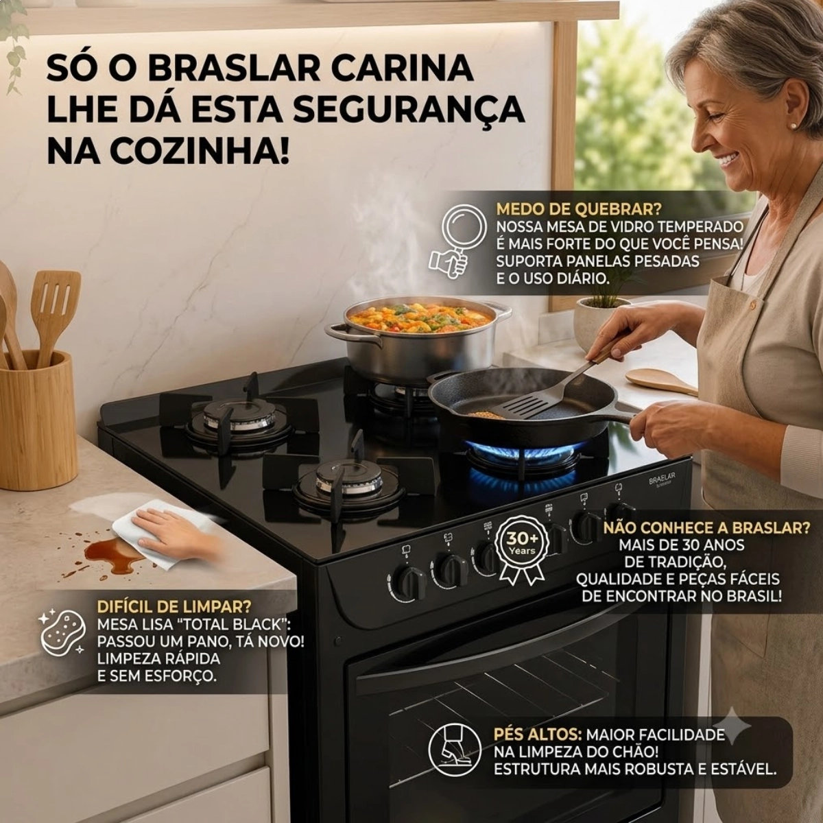 FOGAO BRASLAR 5 BOCAS CARINA BLACK FORNO TREMPE ESMALTADA FOGAO BRASLAR 5 BOCAS CARINA BLACK FORNO TREMPE ESMALTADA
