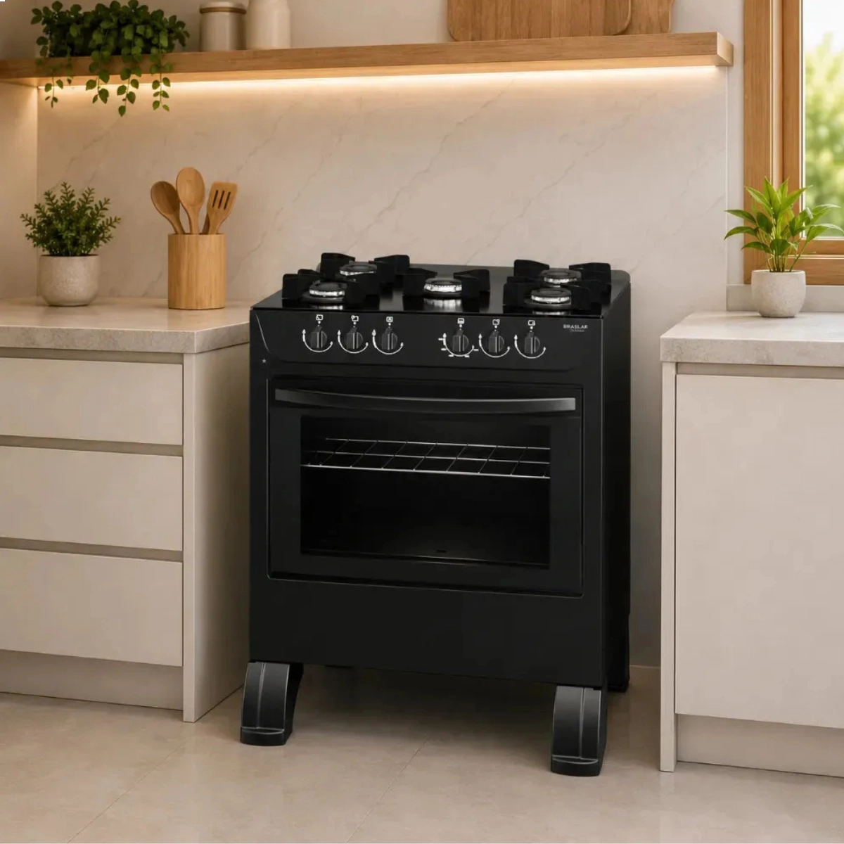 FOGAO BRASLAR 5 BOCAS CARINA BLACK FORNO TREMPE ESMALTADA FOGAO BRASLAR 5 BOCAS CARINA BLACK FORNO TREMPE ESMALTADA