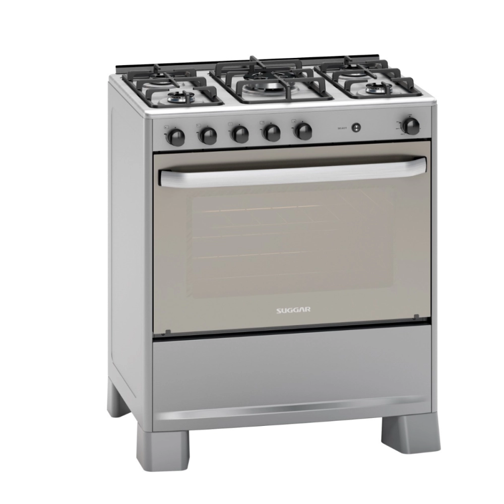 FOGAO SELECT PRATA MESA INOX 5 BOCAS BIVOLT FORNO 90LITROS