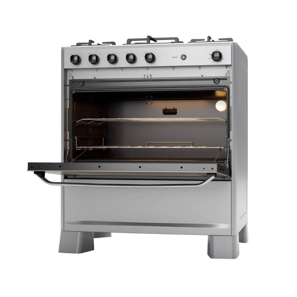 FOGAO SELECT PRATA MESA INOX 5 BOCAS BIVOLT FORNO 90LITROS