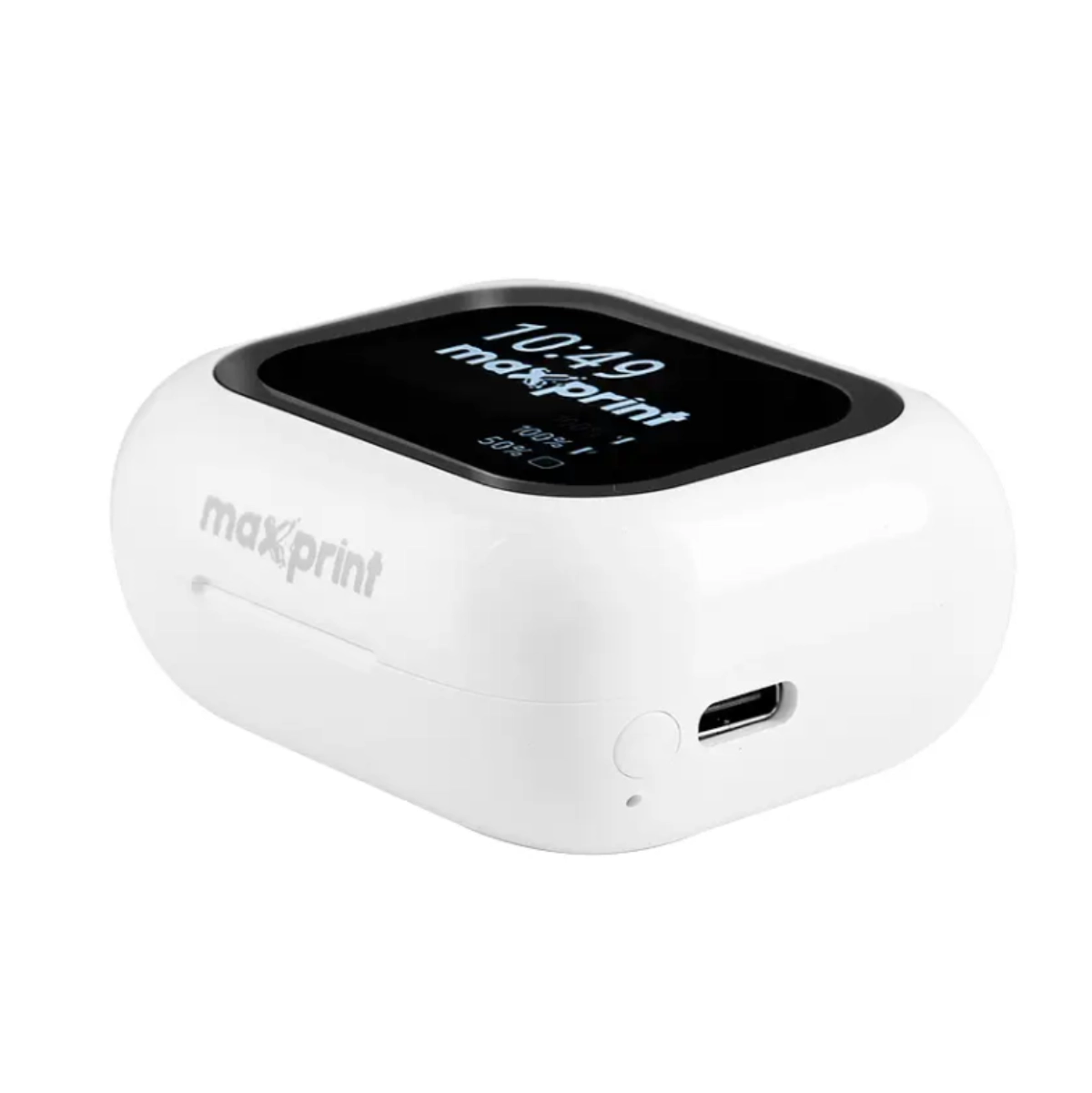 FONE TWS BLUETOOTH BRANCO COM ANC E DISPLAY TOUCH - MAXPRINT