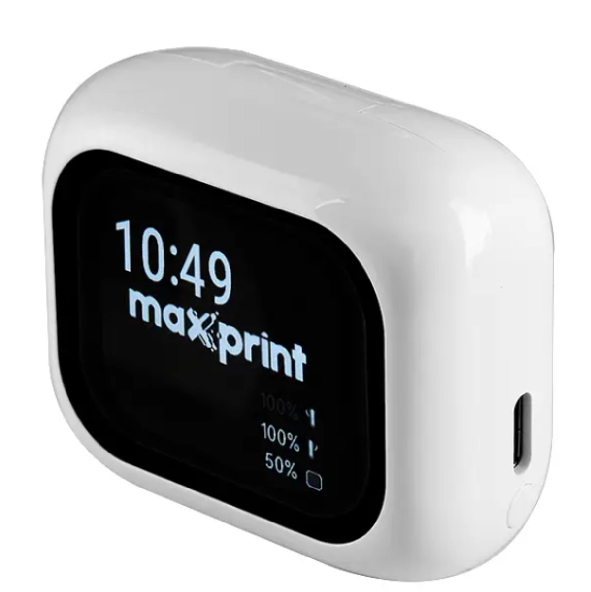 FONE TWS BLUETOOTH BRANCO COM ANC E DISPLAY TOUCH - MAXPRINT