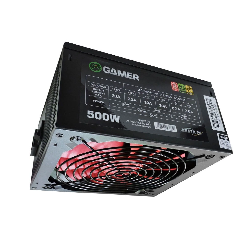 Fonte Atx 500w 80plus Bronze Tronos Trs/500-80plus/b 24 Pinos Ez8898b-500