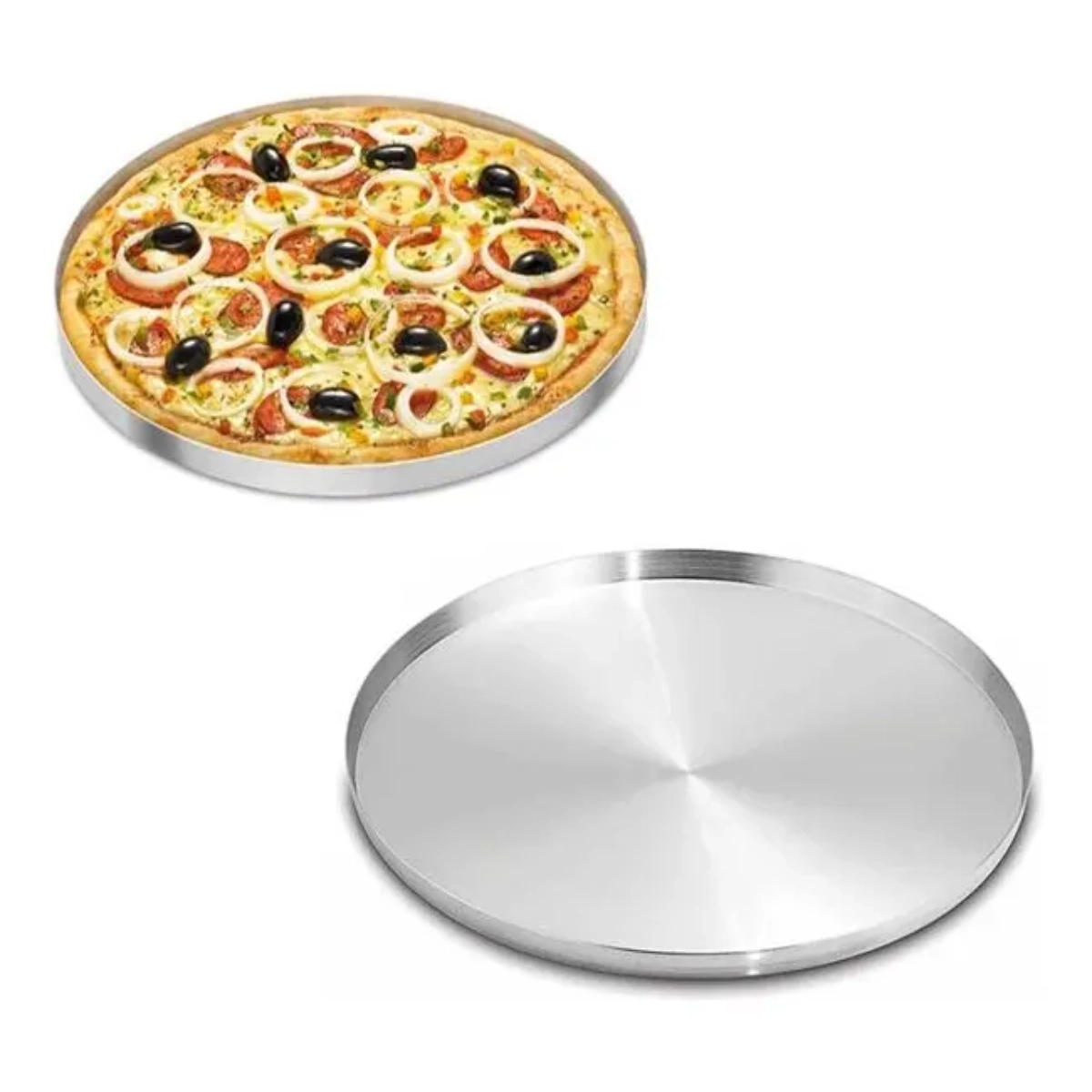 FORMA ASSADEIRA PIZZA ALUMÍNIO TAMANHO FAMÍLIA N40 ALOESTE