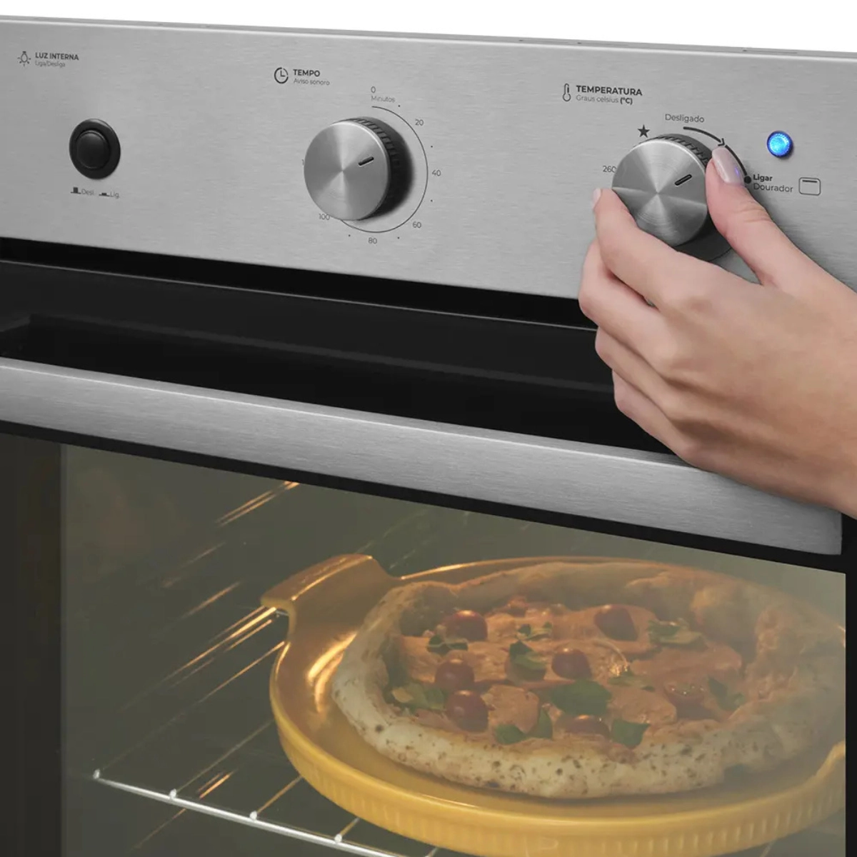 Forno a Gas de Embutir Fischer Infinity 78l com Grill Inox 220v Forno a Gas de Embutir Fischer Infinity 78l com Grill Inox 220v