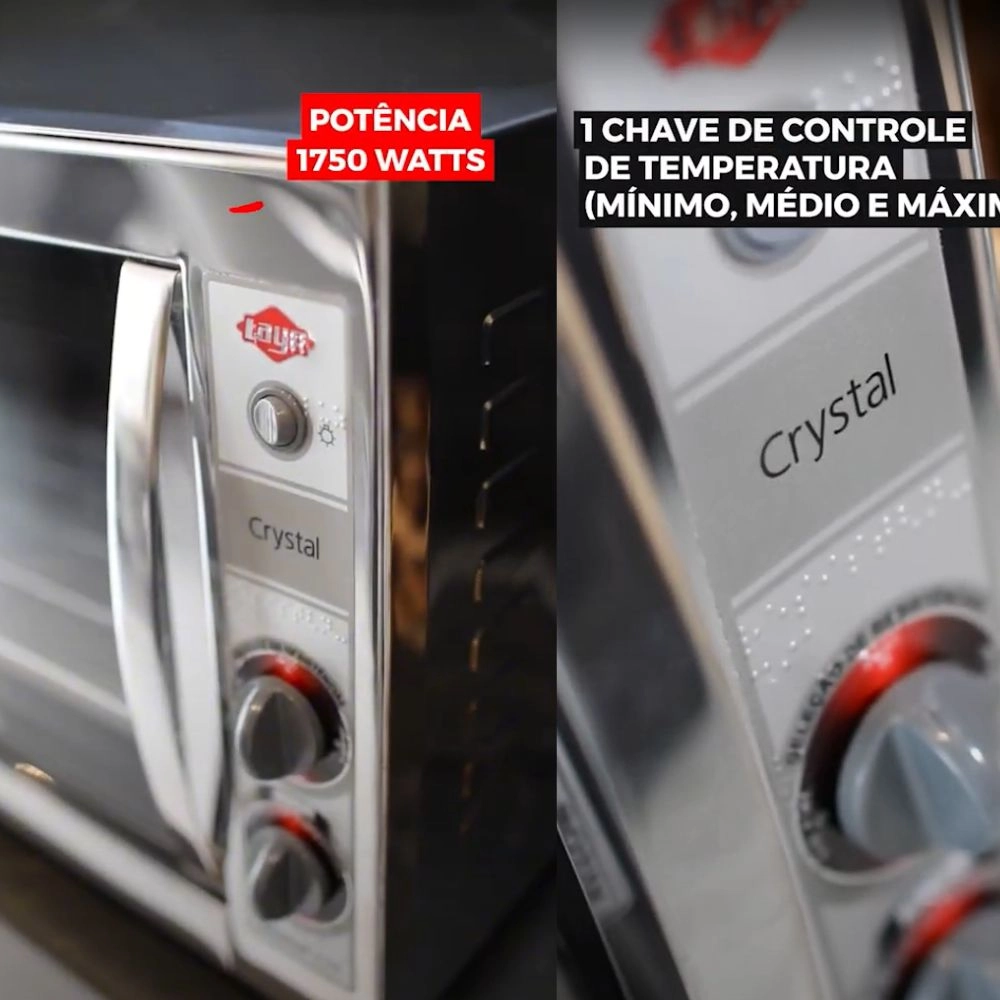 Forno de bancada elétrico Layr Crystal Advanced Crystal 46L aço inoxidável 220V