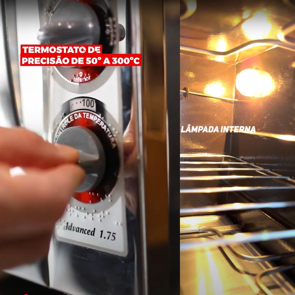 Forno de bancada elétrico Layr Crystal Advanced Crystal 46L aço inoxidável 220V