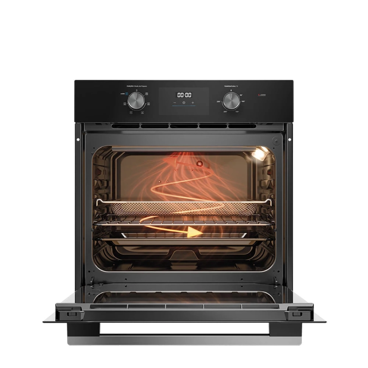 FORNO DE EMBUTIR ELÉTRICO DIGITAL COM AIRFRYER 68L MIDEA 220V