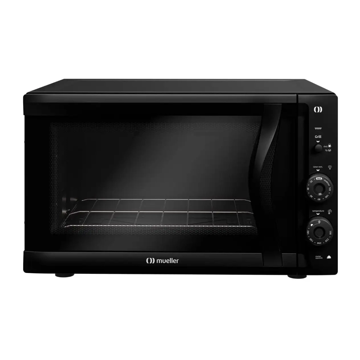 FORNO ELÉTRICO DE BANCADA 50 LITROS VIDRO DUPLO PRETO FOSCO 127V