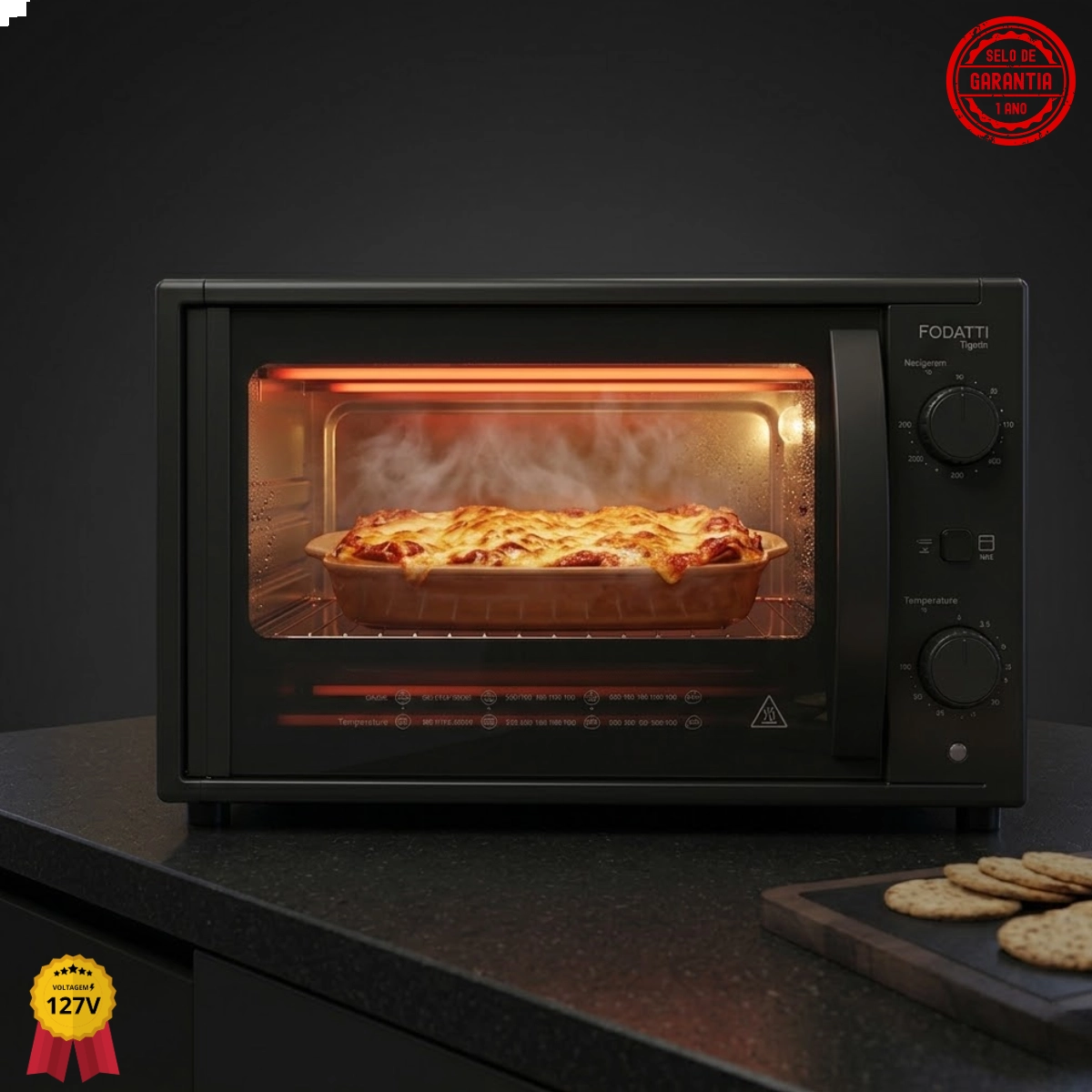 Forno Elétrico de Bancada 50l 1750w Top50 Black Fogatti 127v Forno Elétrico de Bancada 50l 1750w Top50 Black Fogatti 127v