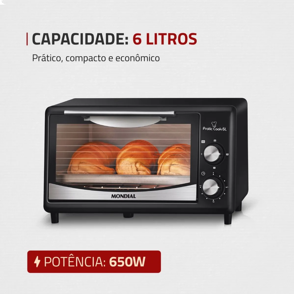 FORNO ELÉTRICO MONDIAL PRATIC COOK 6 LITROS FR-09 127V