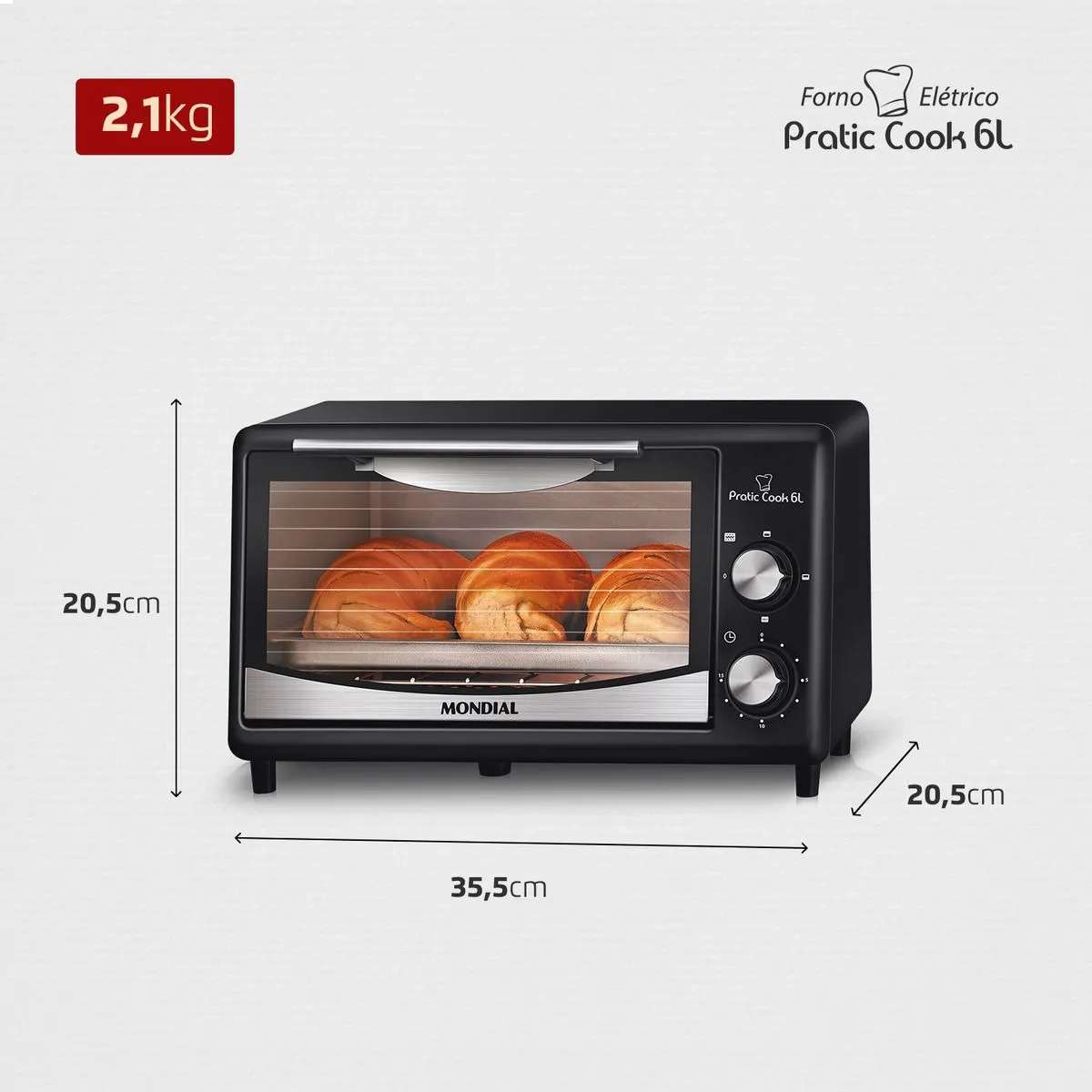 FORNO ELÉTRICO MONDIAL PRATIC COOK 6 LITROS FR-09 220V